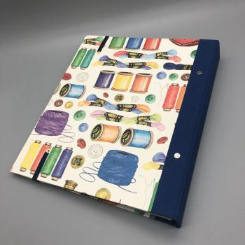 Ringbuch Planer A5 bunt blau Garnrollen Rückseite